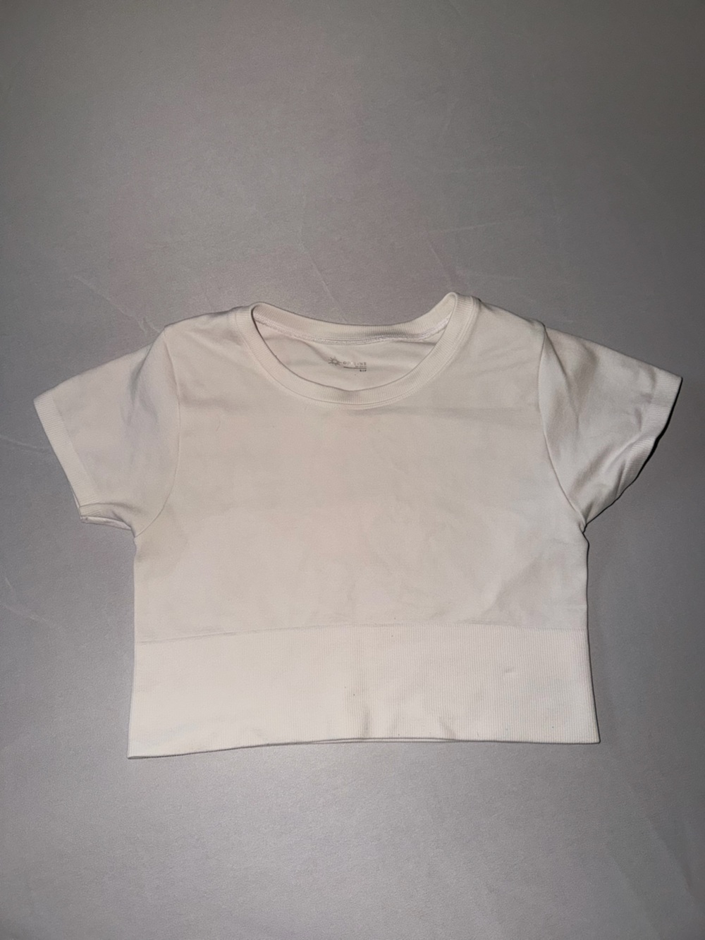 Offline Cropped White Short Sleeve Top